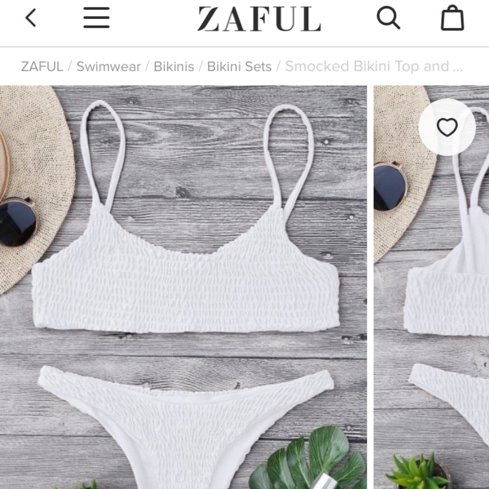 Zaful smocked bikini top and bottom